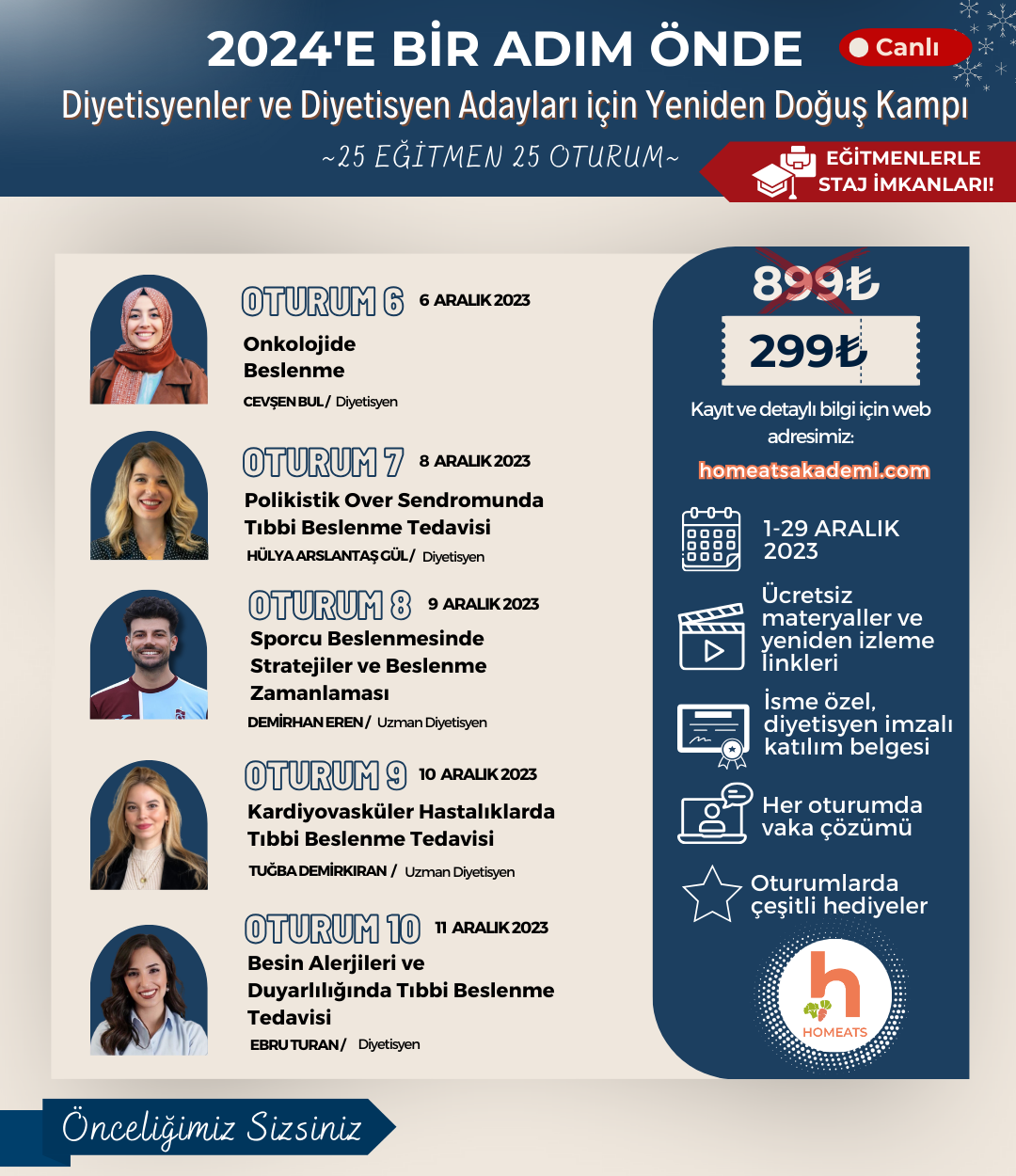 HOMEATS 2024’E BİR ADIM ÖNDE: Diyetisyenler ve Diyetisyen Adayları için Yeniden Doğuş Kampı 
