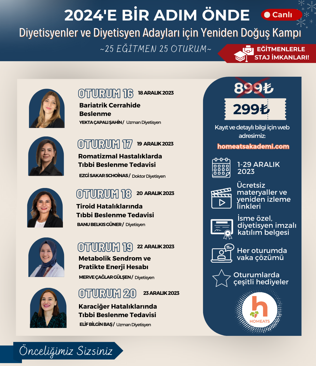 HOMEATS 2024’E BİR ADIM ÖNDE: Diyetisyenler ve Diyetisyen Adayları için Yeniden Doğuş Kampı 